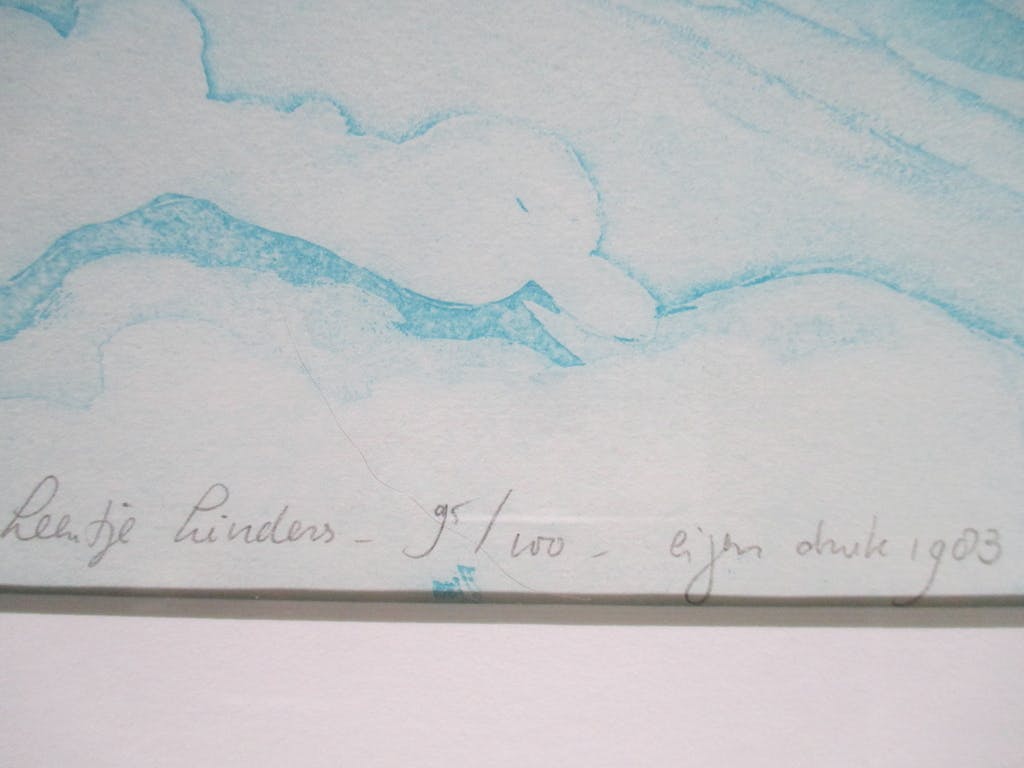 Leentje Linders -  grote ets "Flying above the clouds part three" in Barth lijst kopen? Bied vanaf 60!