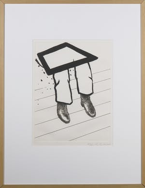 Roger Raveel - Ets uit de map Op bezoek bij Roger Raveel - Ingelijst kopen? Bied vanaf 500!