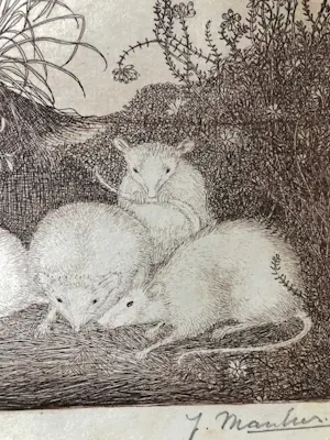 Jan Mankes - Vier muizen - Gesigneerd - 1916 najaar kopen? Bied vanaf 550!