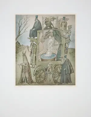 Adolf Born - Litho, De koets kopen? Bied vanaf 500!