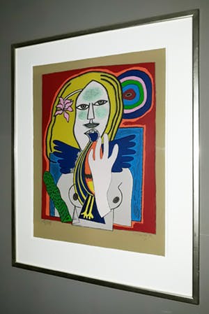 Corneille - Femme et oiseau, litho (mooi ingelijst) kopen? Bied vanaf 325!