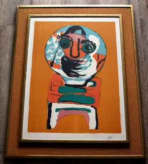 Karel Appel - Ingelijste zeefdruk: 1968 kopen? Bied vanaf 750!