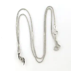 14k wit gouden collier en hanger met briljant geslepen diamanten tot. 0.12ct kopen? Bied vanaf 340!