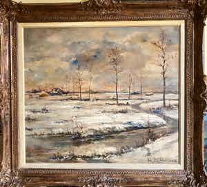 Prosper De Roover - Uitgestrekt Sneeuwlandschap verkocht voor € 149!