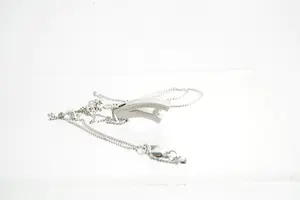 85 - Fijn 14Krt witgouden gourmette collier & (0.15ct) diamanten hanger kopen? Bied vanaf 190!
