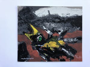 Nico Molenkamp - Zeefdruk, Vogel zwart kopen? Bied vanaf 45!