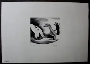 Joop Moesman - Litho: Handen - Voor de Petitentjes kopen? Bied vanaf 150!