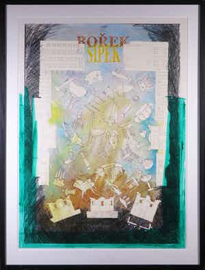 Borek Sipek - Mooi ingelijste en gesigneerde print 'Borek Sipek' - Ingelijst (Groot) verkocht voor € 1!