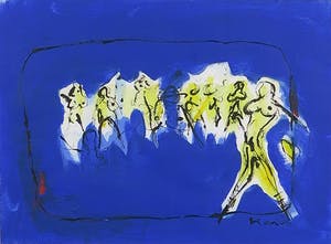 Hans van den Berkmortel - Gouache, Zonder titel- Ingelijst (Groot) kopen? Bied vanaf 1!