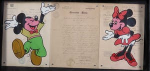 Jan Bollaert - Gemengde techniek op papier, Mickey & Minnie dancing - Ingelijst kopen? Bied vanaf 50!
