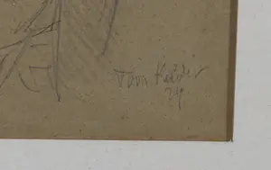 Toon Kelder - Potloodtekening, Heb jij niks besteld? Ik niet, jij? - Ingelijst kopen? Bied vanaf 80!