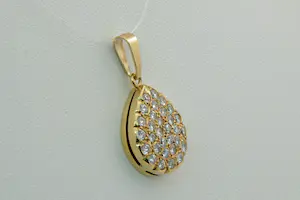 15- Exclusieve, mooi opengewerkte 18Krt goud & diamanten druppel hanger kopen? Bied vanaf 560!