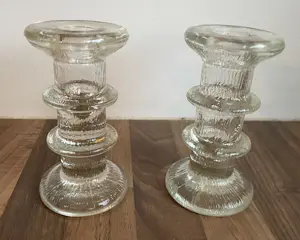 Pukeberg Glass - Twee ijsglazen kandelaren ontwerp Stafan Gellerstedt kopen? Bied vanaf 35!