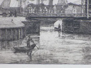 Ids Wiersma - Friese havenstad met driemaster - Ets kopen? Bied vanaf 140!
