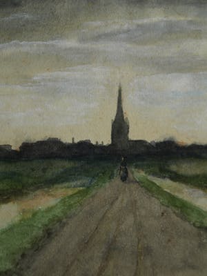 Johan van Hulsteijn - 2x Aquarel , “Landschap met vrouw” – gesigneerd – ca 1885 kopen? Bied vanaf 10!