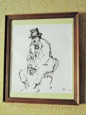 Willy Rieser - Penseeltekening - Portret Acteur in kostuum kopen? Bied vanaf 40!