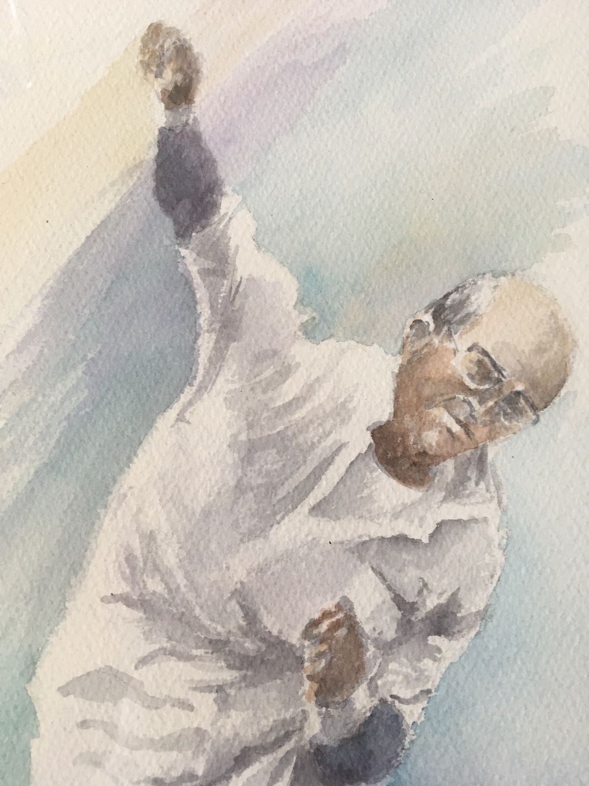 Angelique van den Born - Aquarel, hand gesigneerd. Cricket (Z.T.) 1987  kopen? Bied vanaf 45!