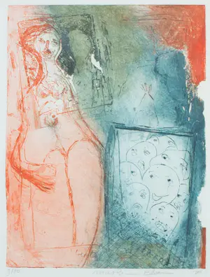 Marion Bloem - Ets & gedicht, Verlangen - Ingelijst kopen? Bied vanaf 40!