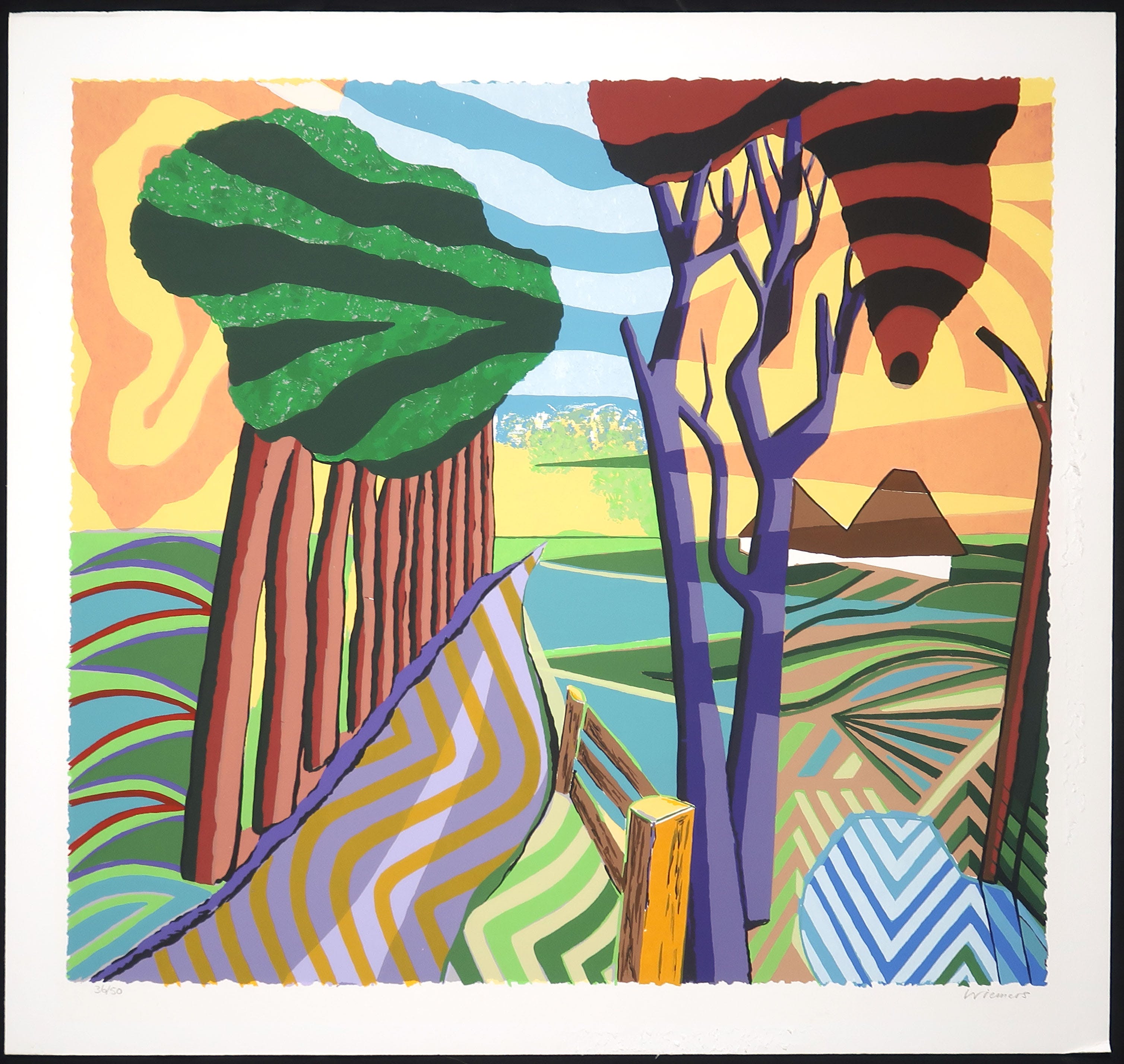 Peter Wiemers - Zeefdruk, Landschap kopen? Bied vanaf 35!