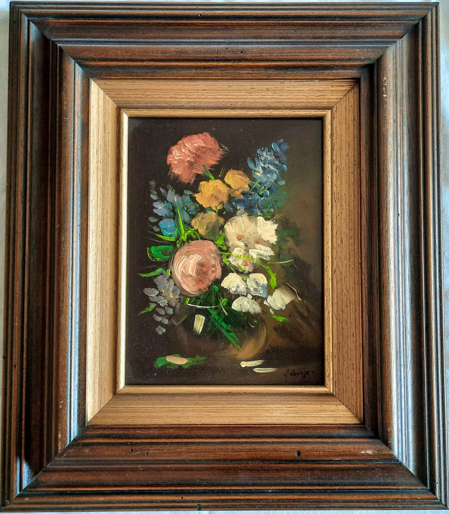 Harrij van Dongen - Ölgemälde auf Holz Blumenmotiv kopen? Bied vanaf 90!