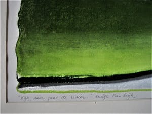 Erna van Mondfrans - Magnifiek pointillistisch Pastel "Landschap Arriege Frankrijk" gesigneerd - kopen? Bied vanaf 40!