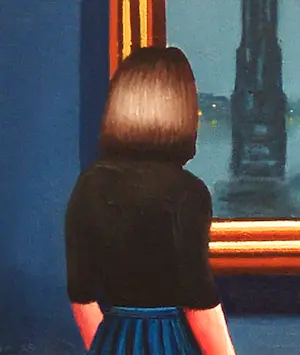 Gerard Boersma - Nocturne: Blue And Gold (Vrouw genietend van schilderij James McNeill Whistler) kopen? Bied vanaf 400!