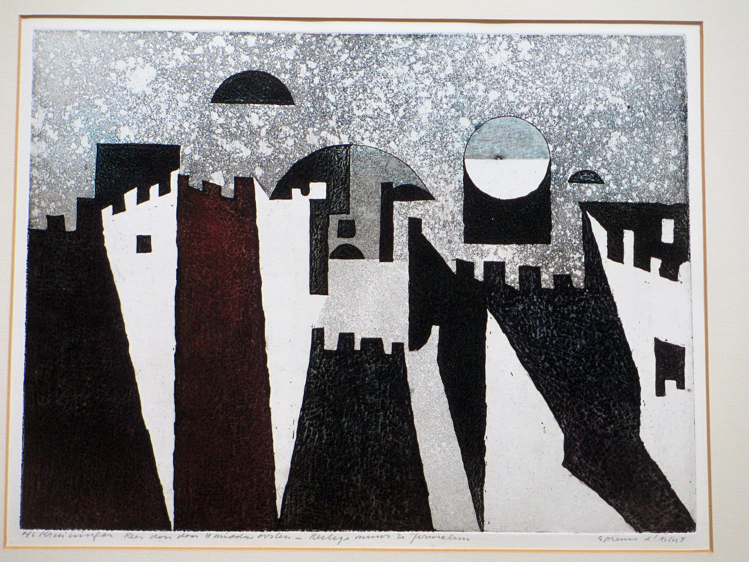 Harry van Kruiningen - Reis door t Midden-Oosten / Heilige Muur te Jeruzalem - Ets verkocht voor € 150!