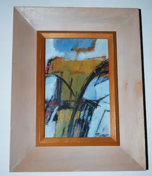 Frea Lenger - 3 abstracte kleine schilderijen (2x onbekend) kopen? Bied vanaf 75!