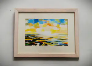 Eddy Sikma - Expressionistisch gouache "zomeravond Waddenzee vanuit Harlingen" - gesigneerd kopen? Bied vanaf 54!