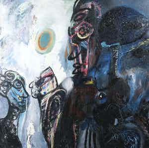 Rachid Ben Ali - Acryl op doek, Zonder titel (Groot) verkocht voor € 300!