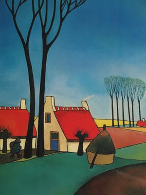 Toon Tieland - Handgesigneerde prent , “Volle Maan” - ingelijst – ca 1990 kopen? Bied vanaf 1!