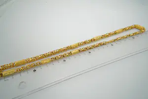 75 - 18 karaat geel gouden zwaar koningscollier met ronde tussen stukjes kopen? Bied vanaf 2820!