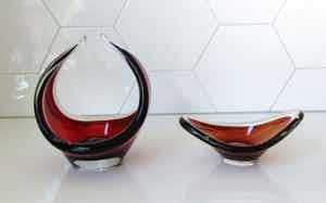 Per Lutken - Kastrup-Holmegaard - Twee vrijgevormde schalen - Glas verkocht voor € 48!