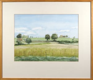 Niet of onleesbaar gesigneerd - Aquarel, Uitzicht - Ingelijst kopen? Bied vanaf 1!