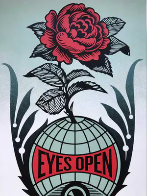 AcheterShepard Fairey - Eyes open? Enchérissez de 1!
