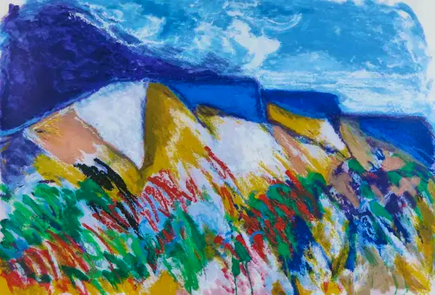 Jan Cremer - Ingelijste litho: Montagne Saint Victoire kopen? Bied vanaf 100!