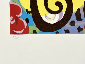 Lindy de Jong - abstracte zeefdruk zonder titel kopen? Bied vanaf 30!