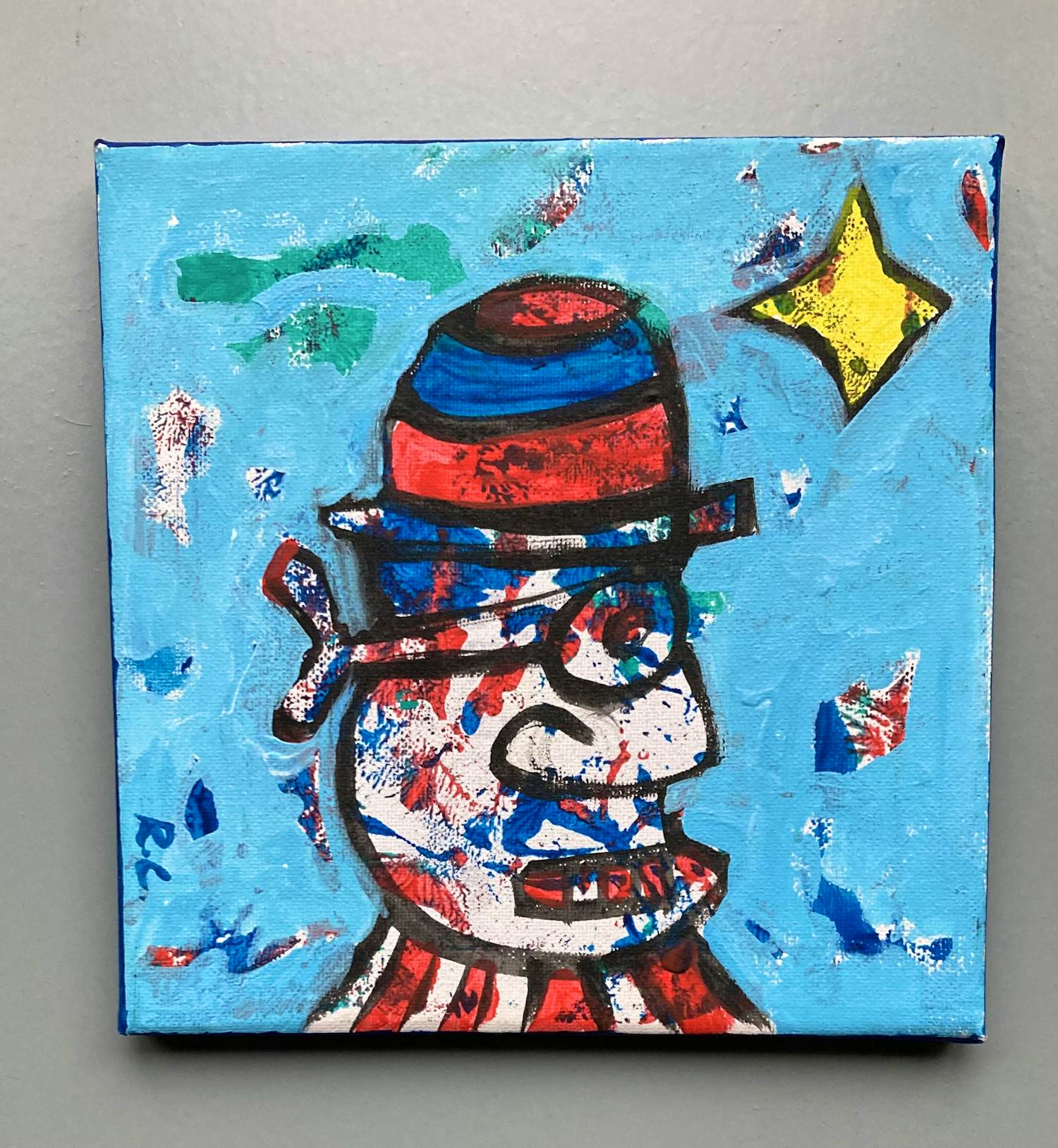 Ruud Cornelisse - Mister P. - klein acrylverf schilderij - gesigneerd kopen? Bied vanaf 32!