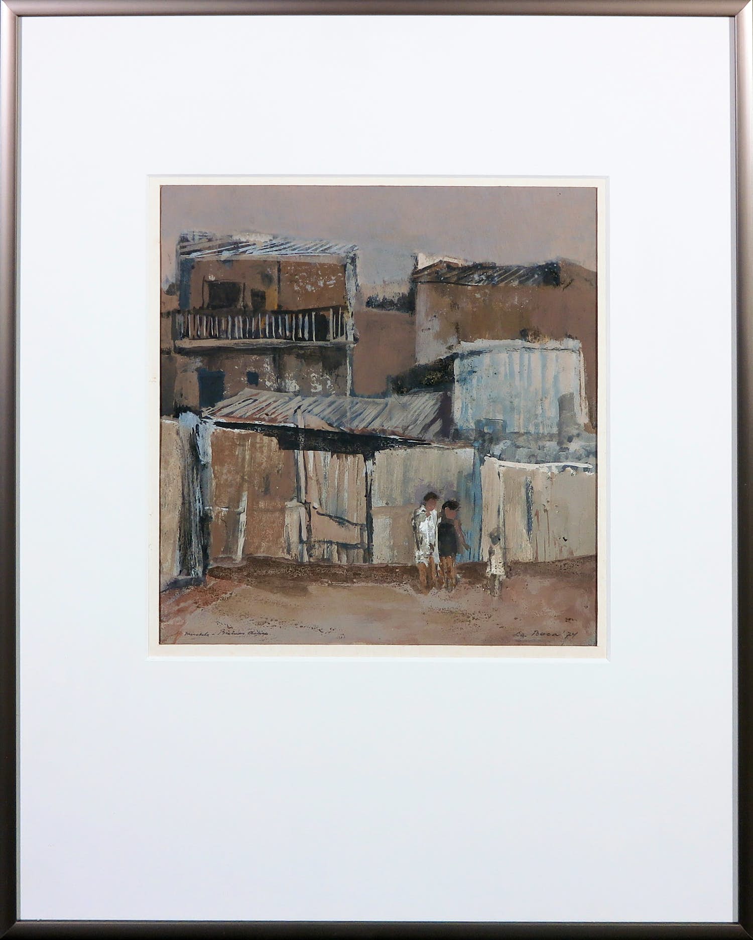 Jan Miechels - Gouache, Zonder titel - Ingelijst kopen? Bied vanaf 1!