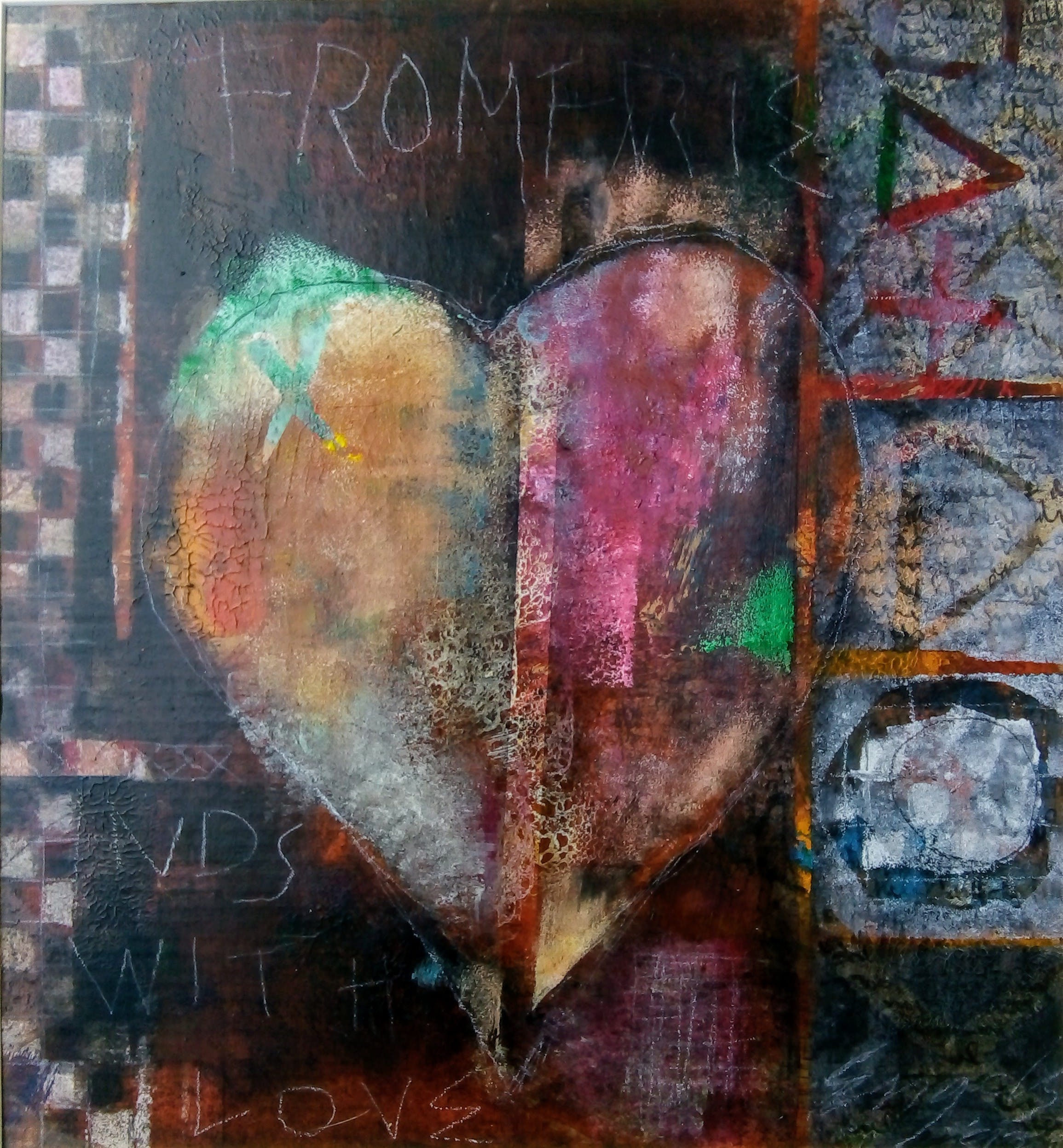 Astrid Engels - From Friends with love - Olieverf en gouache - gesigneerd mooi INGELIJST. verkocht voor € 315!