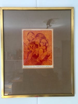 Rene D. Tosari - Figuren - Ets, Ingelijst kopen? Bied vanaf 50!