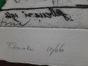 Hannes Postma - "Hors series" handgekleurde Ets -1966 - "twee armlengten" kopen? Bied vanaf 45!