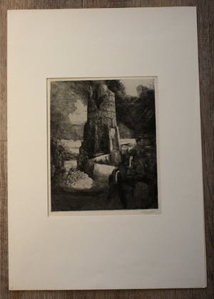 Willem Nijs - Ets: Uitzicht op een ruineuze stad met tempels kopen? Bied vanaf 60!