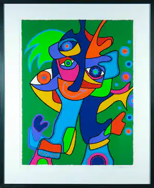 Marianne Naerebout - Zeefdruk, Enjoy, Enjoy - Ingelijst (Groot) verkocht voor € 64!