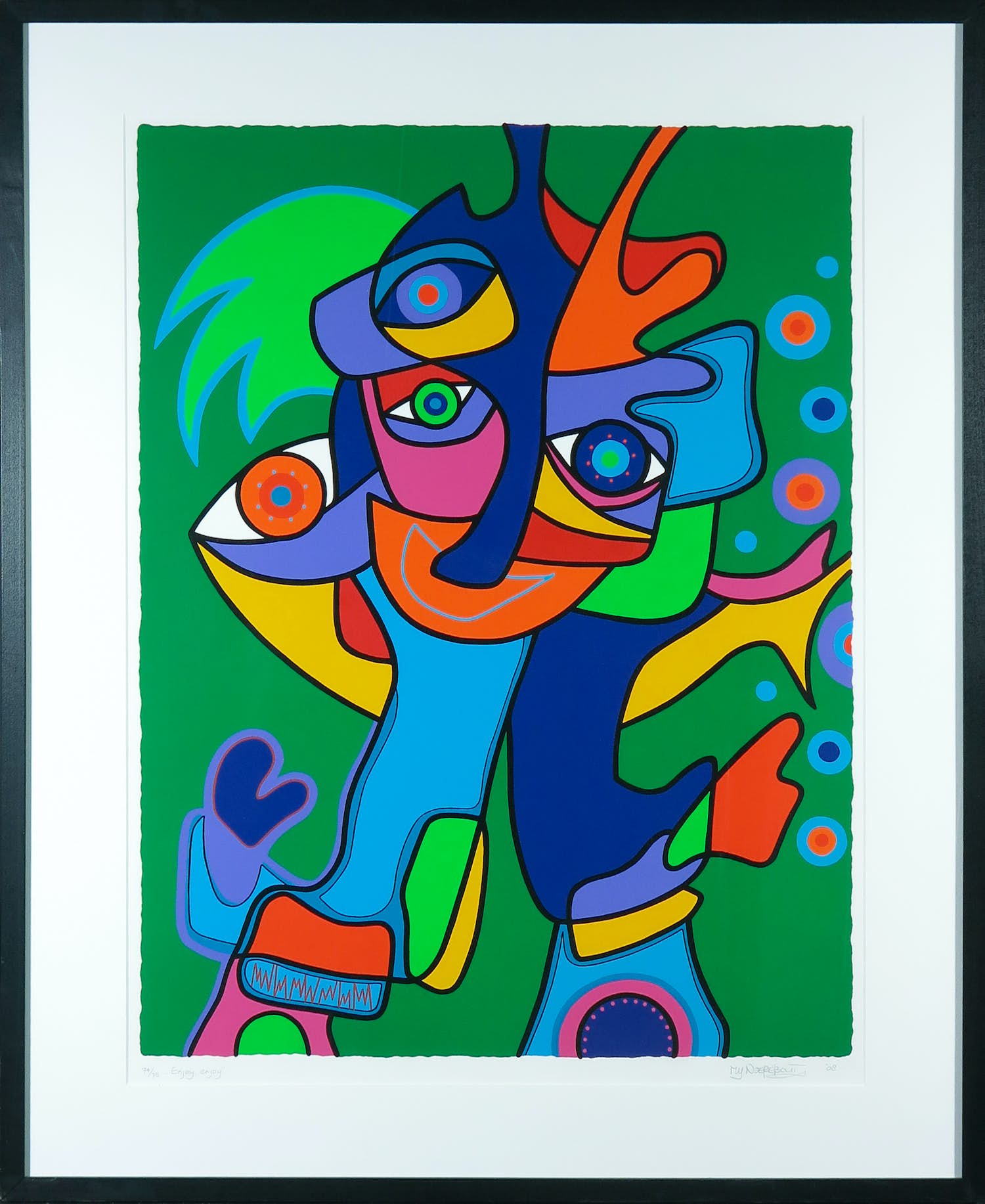 Marianne Naerebout - Zeefdruk, Enjoy, Enjoy - Ingelijst (Groot) verkocht voor € 50!