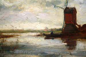 P.B. Koegler - VISSER in de POLDER BIJ MOLEN verkocht voor € 60!