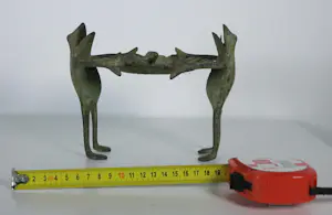 Onbekend - metalen schaaltje met kikkers en lelieblad kopen? Bied vanaf 50!