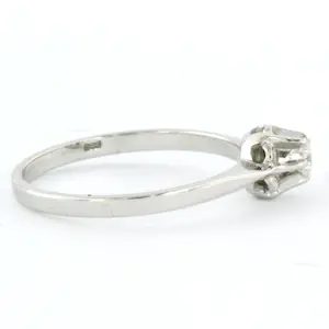 14k witgouden solitair ring met briljant geslepen diamant 0.12 ct kopen? Bied vanaf 250!