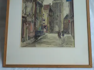 Willem Fekken - Ingelijste aquarel , Stadsgezicht Amsterdam , Westertoren - 68 x 48 cm kopen? Bied vanaf 1!