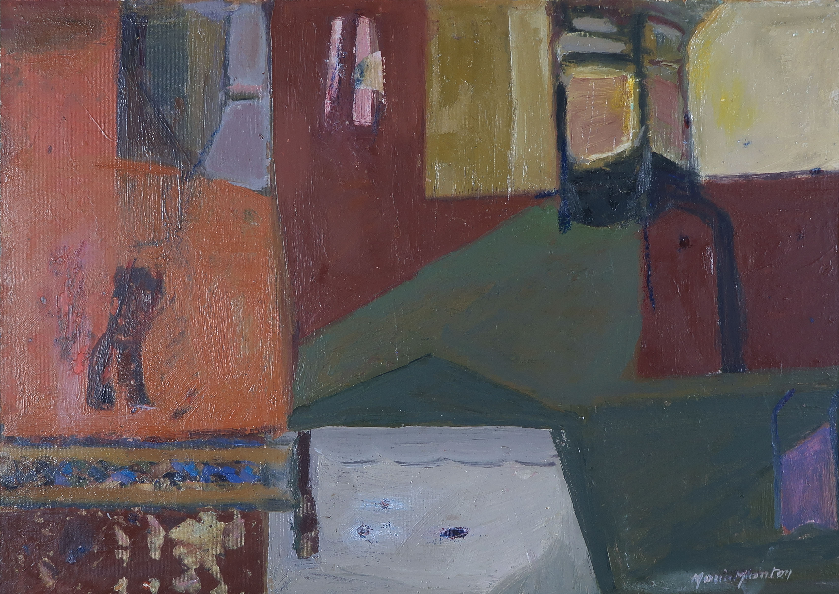 Maria Manton - Olieverf op board, Salon Particulier - Ingelijst kopen? Bied vanaf 500!